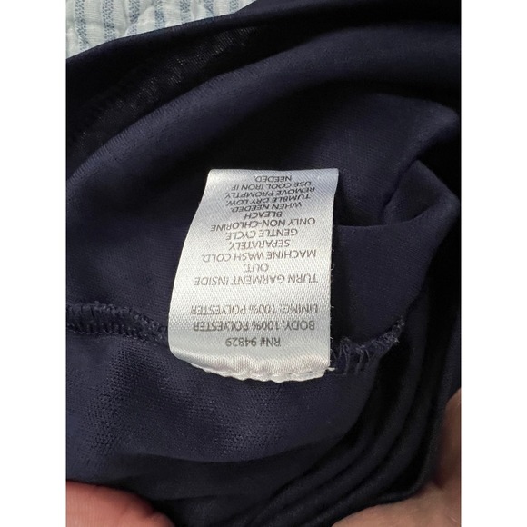 Harlow Rose Embroidered Mesh Top Bell Sleeve Blouse Semi Sheer Navy Size S - Picture 5 of 5